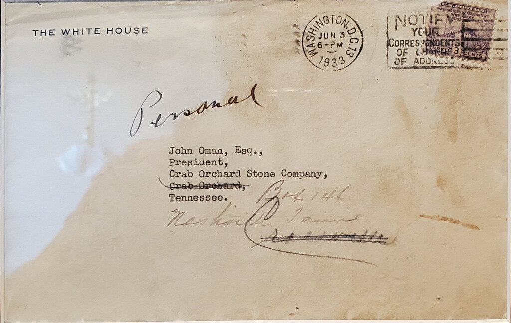 White House Envelope Addressed to John Oman.